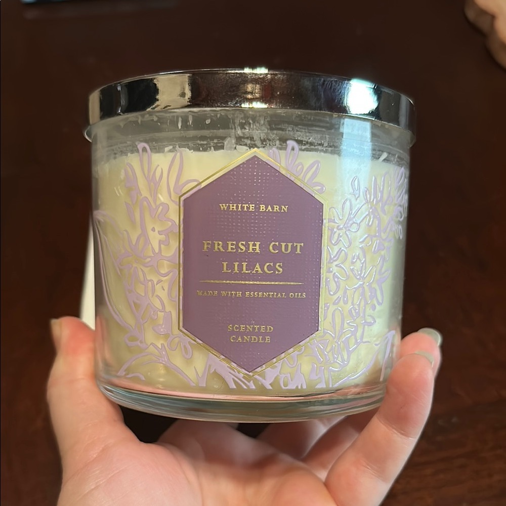White Barn Purple and Cream Candle